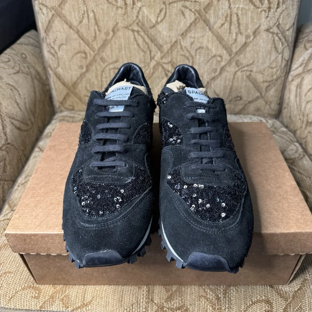 COMME des GARCONS SPALWART Sequin‎ Suede Sneakers Size 42 (K-123527) Very Nice!